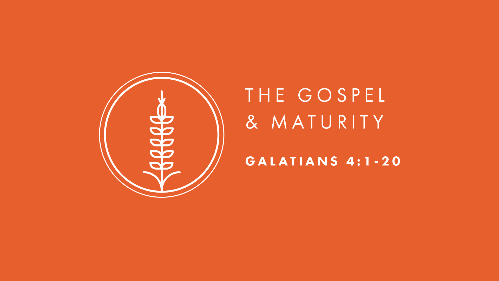 The Gospel and Maturity